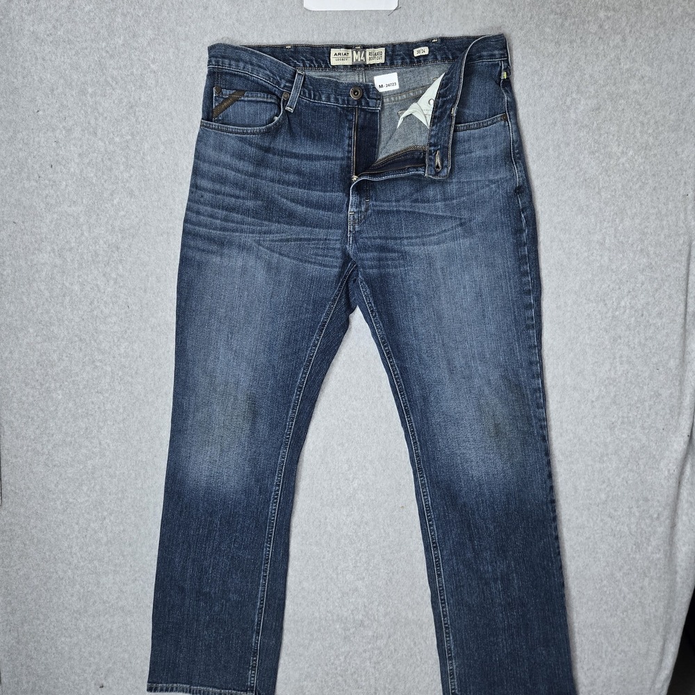 Ariat Men Jeans 38X34 Blue Denim M4 Bootcut Relaxed 33" Inseam